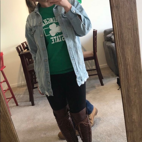 Oversized Ripped Jean Jacket - Picture 5 of 5